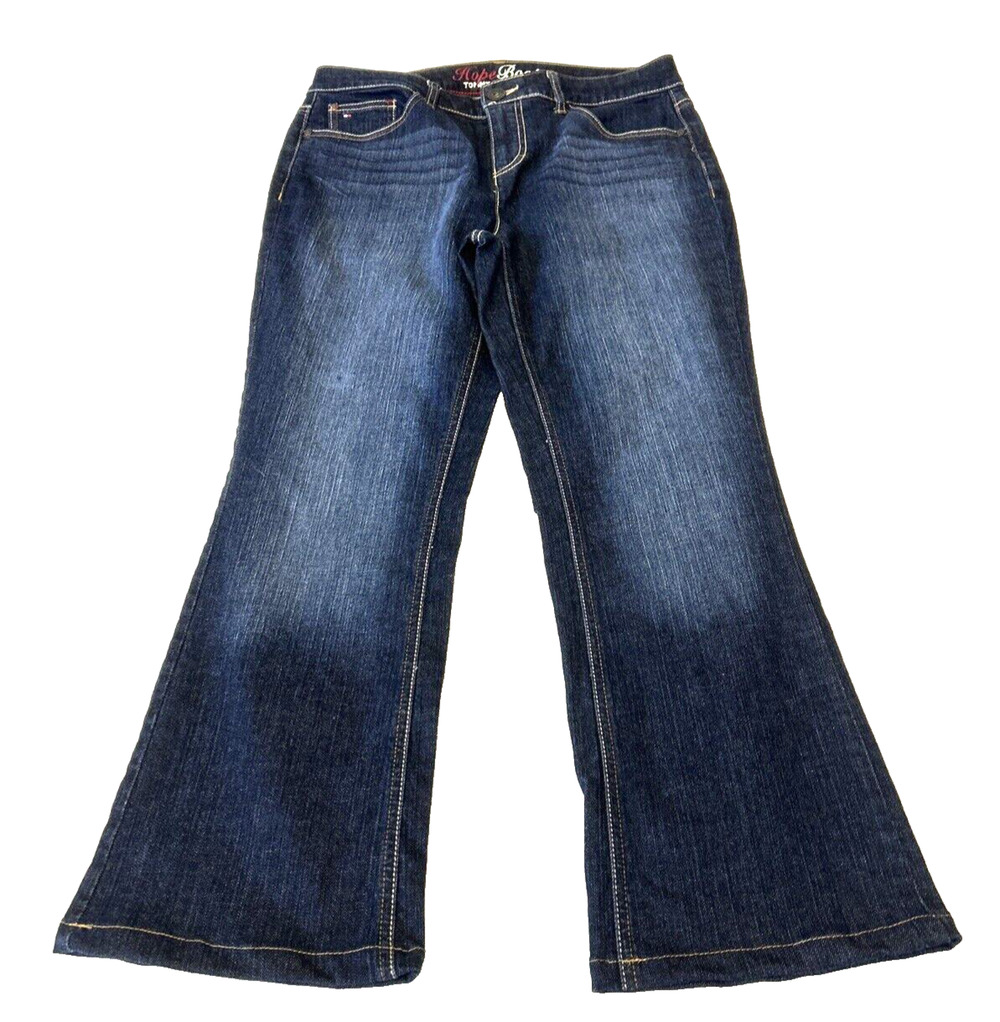 TOMMY HILFIGER Women’s HOPE BOOT Cut Jeans Size 10S Dark Wash Western Boho